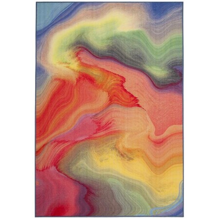 Safavieh 6 ft. 7 in. x 6 ft. 7 in. Paint Brush Contemporary Square Power Loomed Rug - Fuchsia & Yellow PTB123A-7SQ